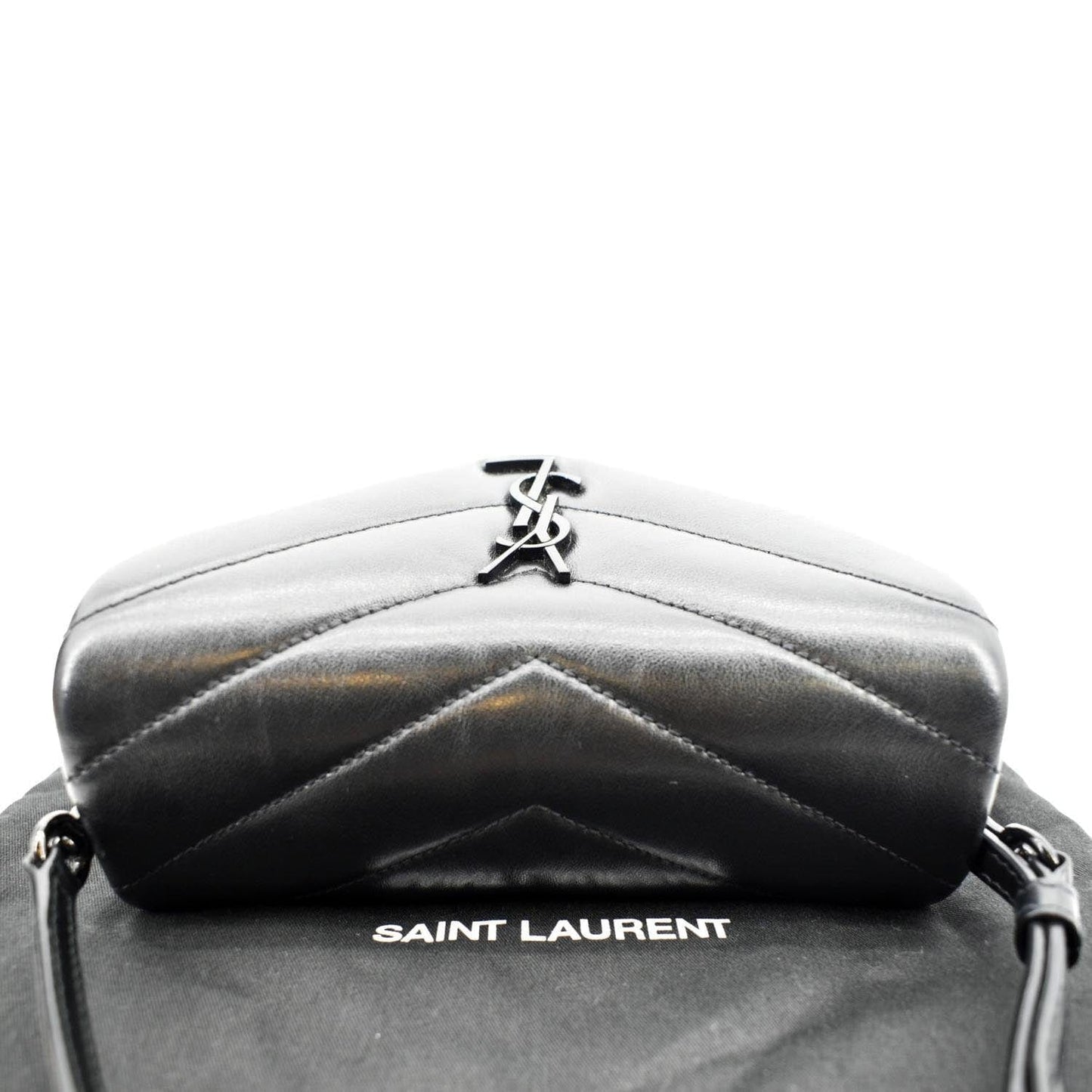 SAINT LAURENT Loulou Toy Matelasse Leather Crossbody Bag Black
