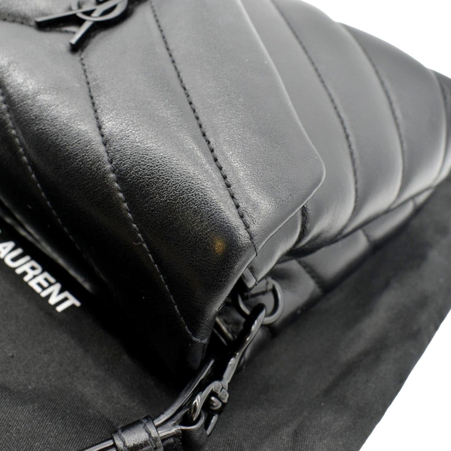 SAINT LAURENT Loulou Toy Matelasse Leather Crossbody Bag Black