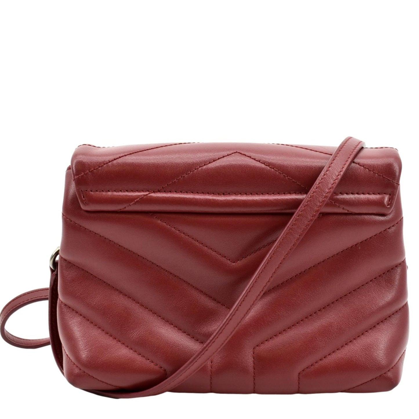 SAINT LAURENT Loulou Toy Matelasse Leather Crossbody Bag Red