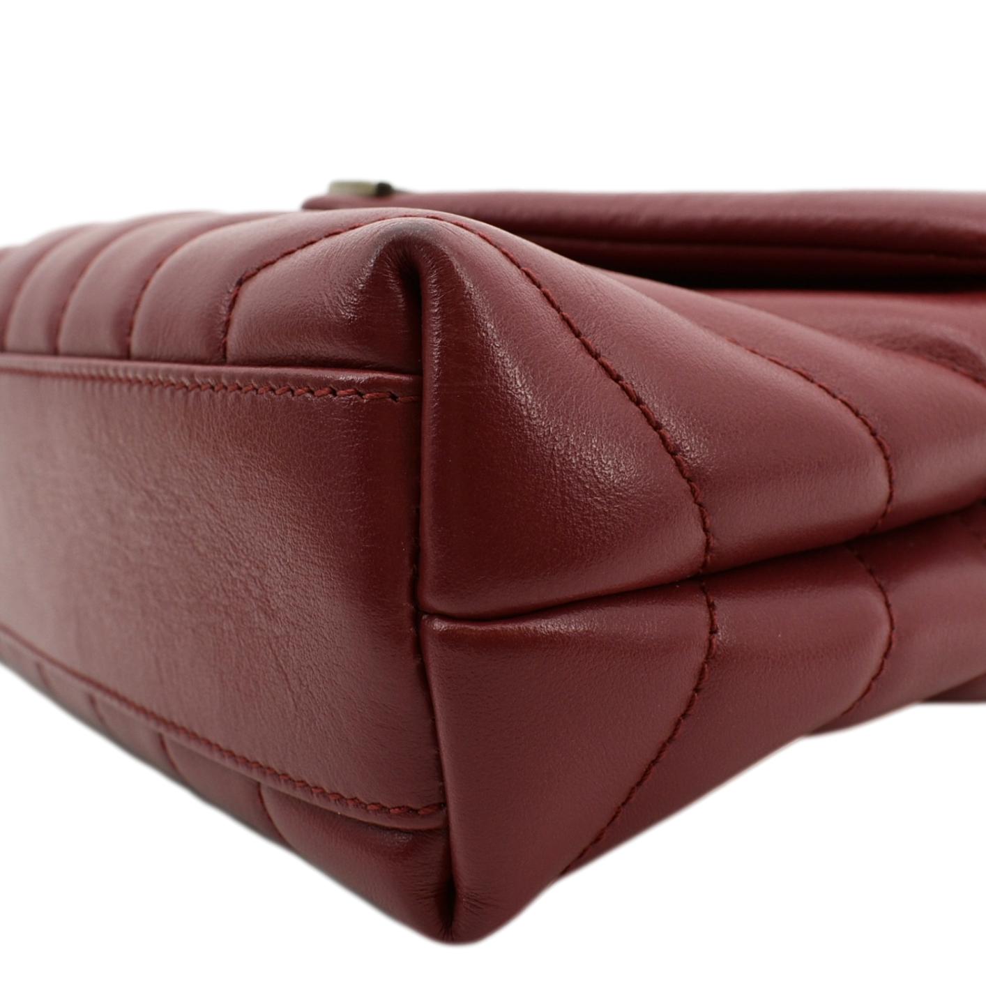 SAINT LAURENT Loulou Toy Matelasse Leather Crossbody Bag Red