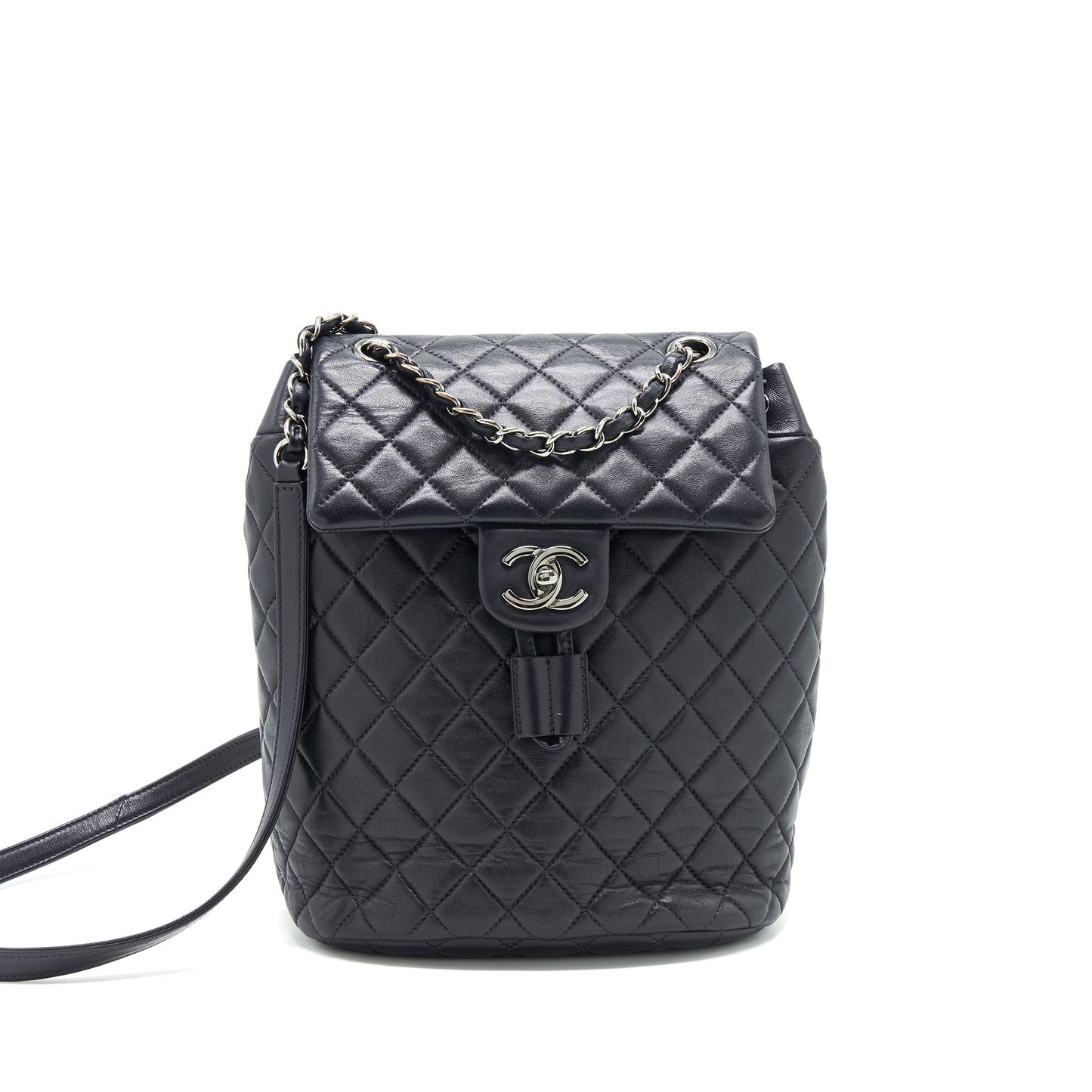 Chanel Quilted Urban Spirit Backpack Lambskin Black