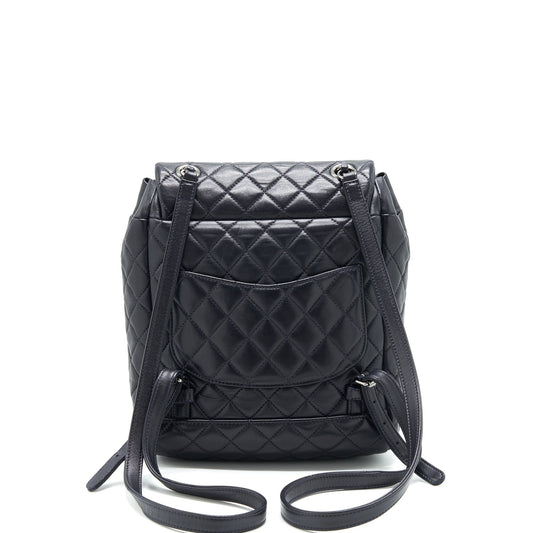 Chanel Quilted Urban Spirit Backpack Lambskin Black