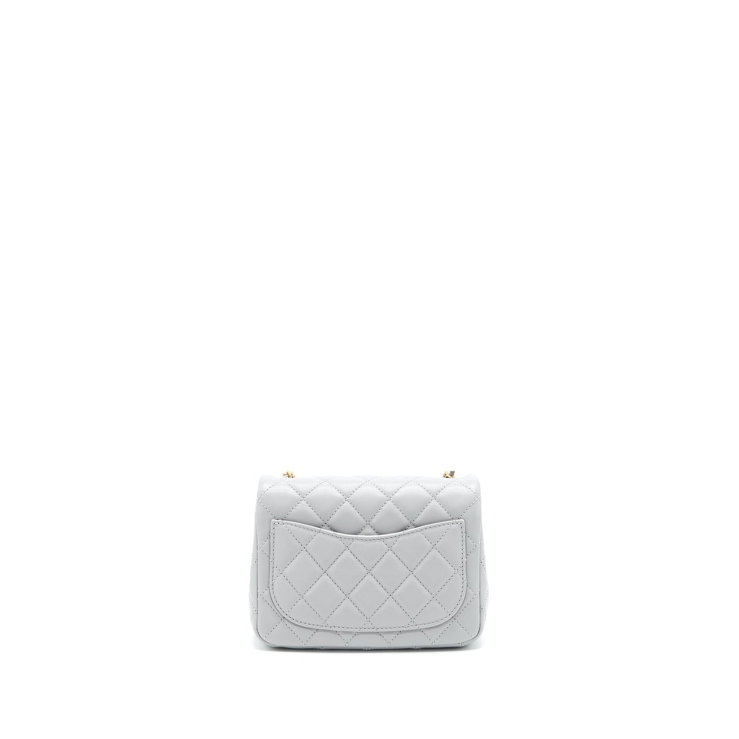Chanel 21B Pearl Crush mini square Flap Bag grey