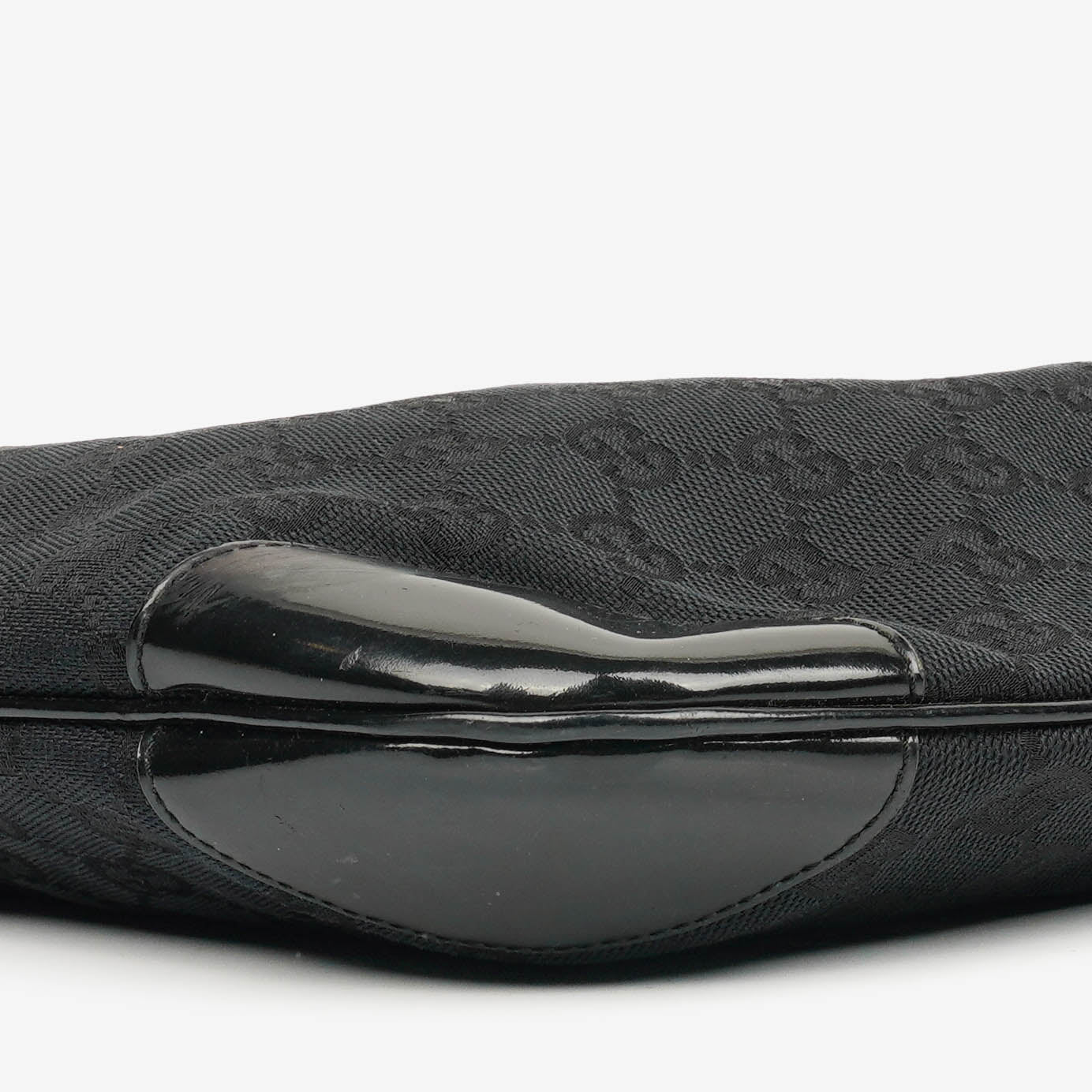 Gucci Black Patent Leather Braided Handle Ring Hobo Bag
