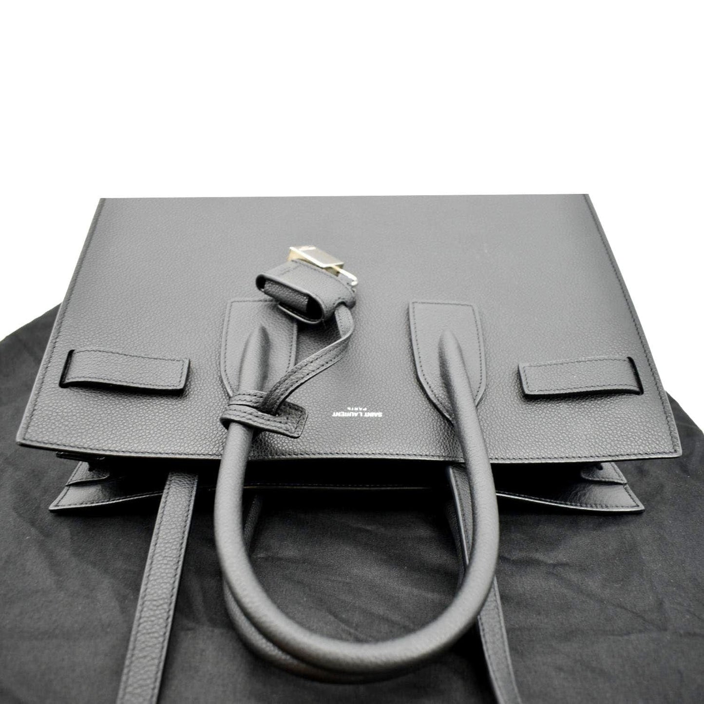 SAINT LAURENT Sac de Jour Leather Satchel Shoulder Bag Black