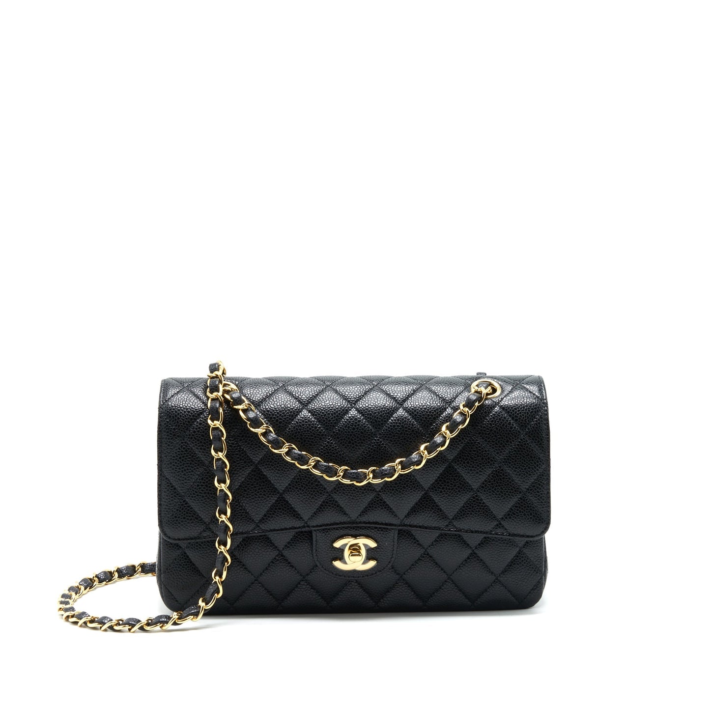 Chanel Medium Classic Double Flap 25cm Caviar Black