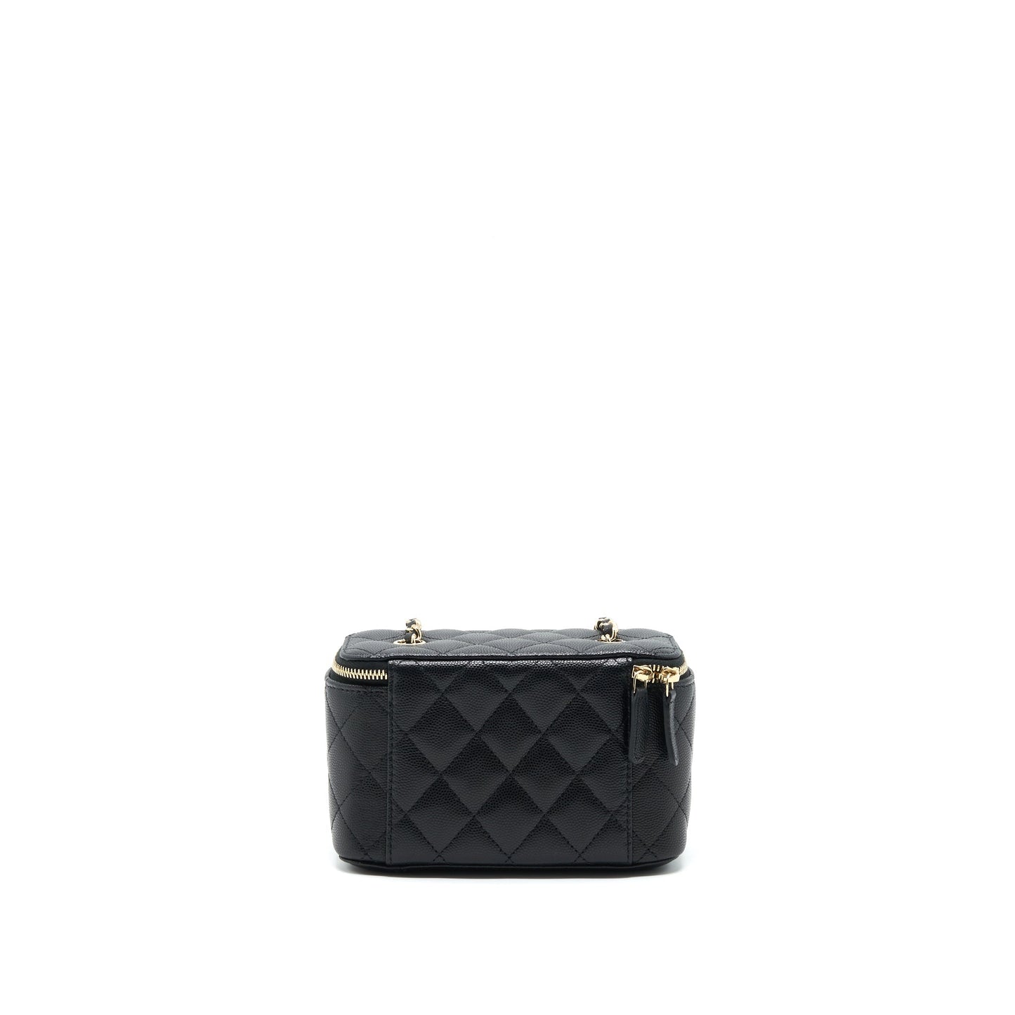 Chanel Caviar Long Vanity With Chain Caviar Black L