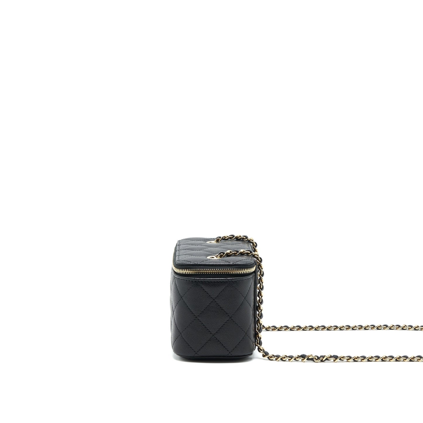 Chanel Caviar Long Vanity With Chain Caviar Black L