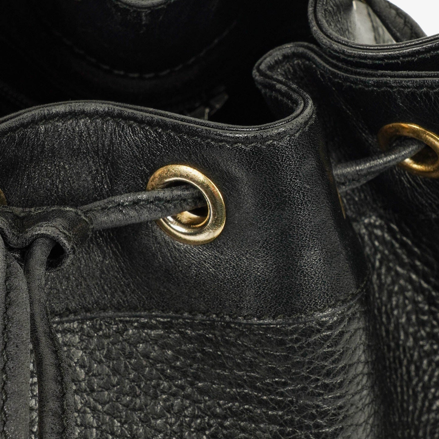 Gucci Interlocking Black Leather Bucket Bag