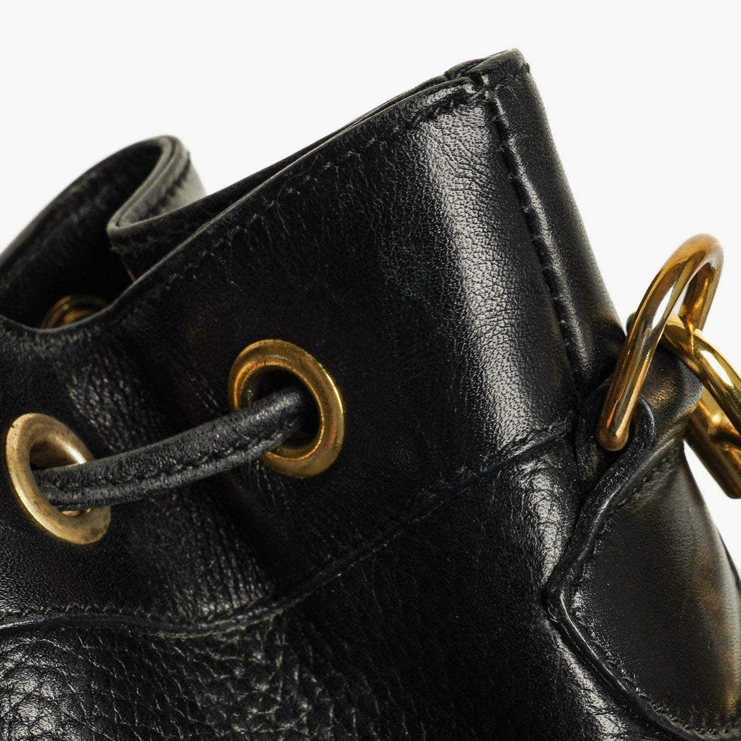 Gucci Interlocking Black Leather Bucket Bag