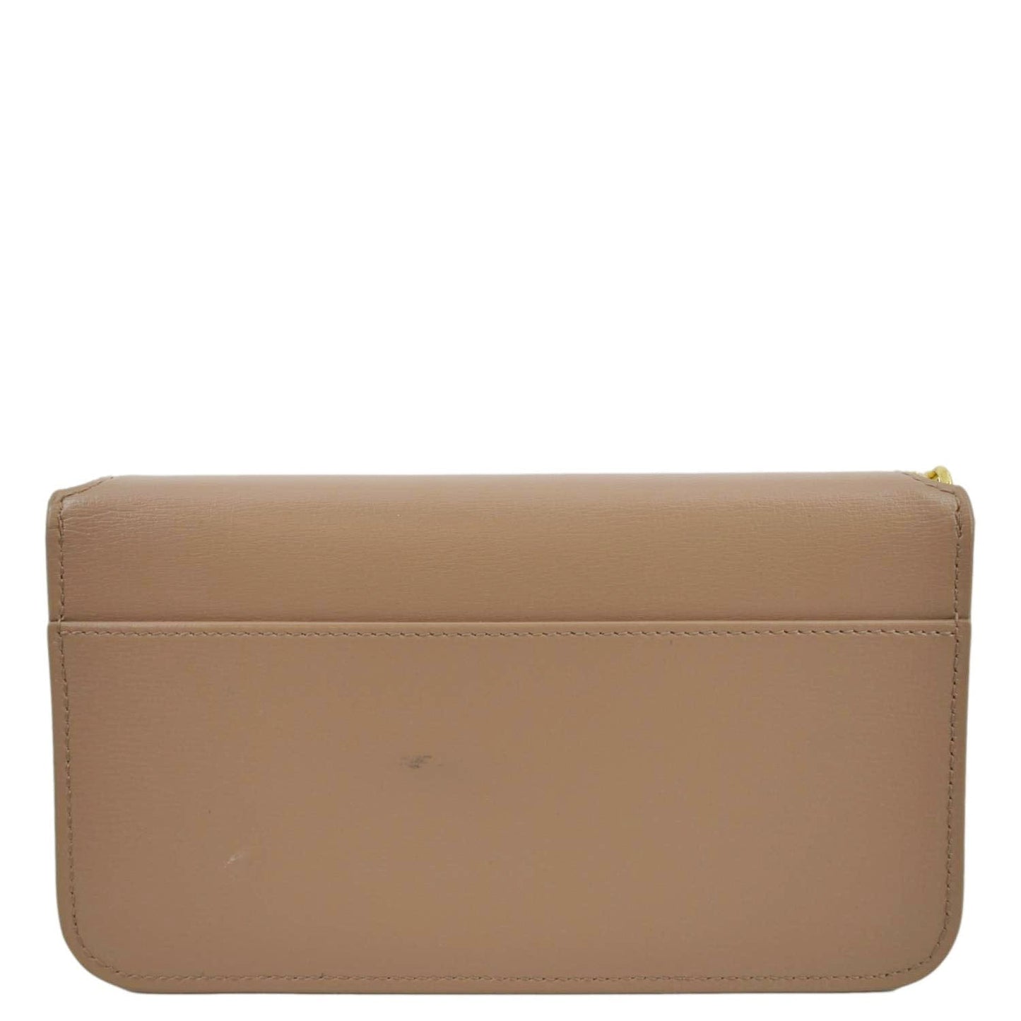 SAINT LAURENT Cassandre Phone Holder Leather Shoulder Bag Dark Beige
