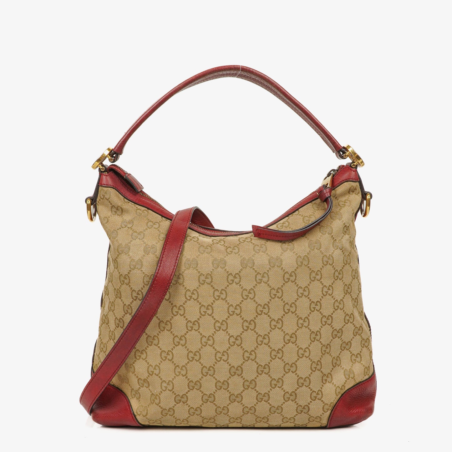 Gucci Miss GG Original Beige/Raspberry GG Canvas Hobo Bag