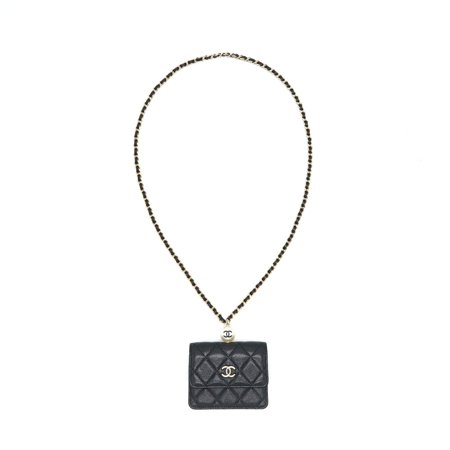 Chanel Flap Coin Purse with Chain Black Caviar L