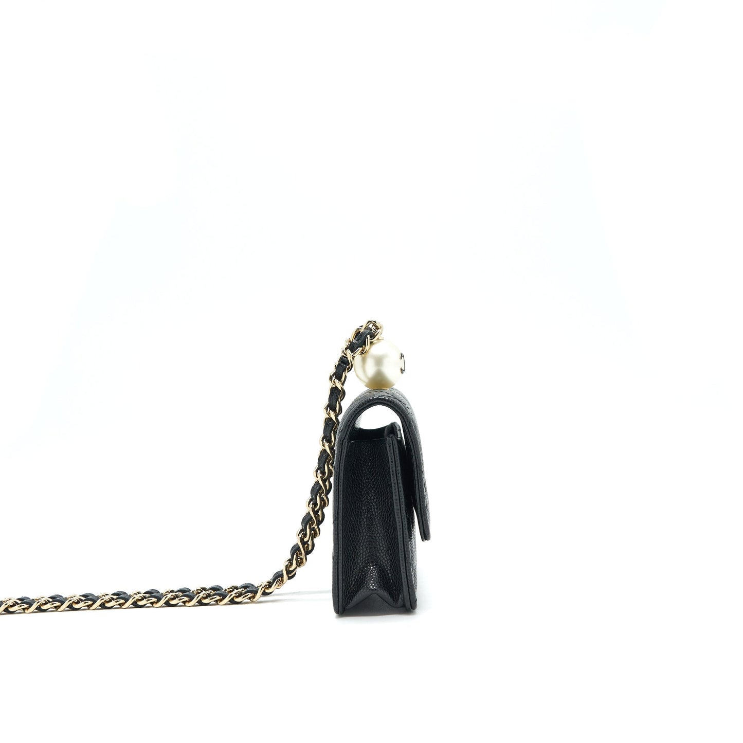 Chanel Flap Coin Purse with Chain Black Caviar L