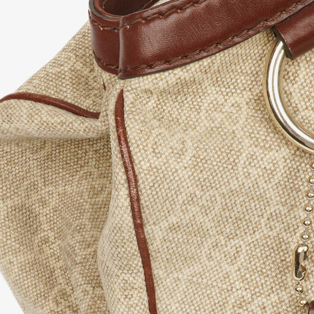 Gucci Beige/Brown Diamante Canvas Sukey Shoulder Hobo Bag