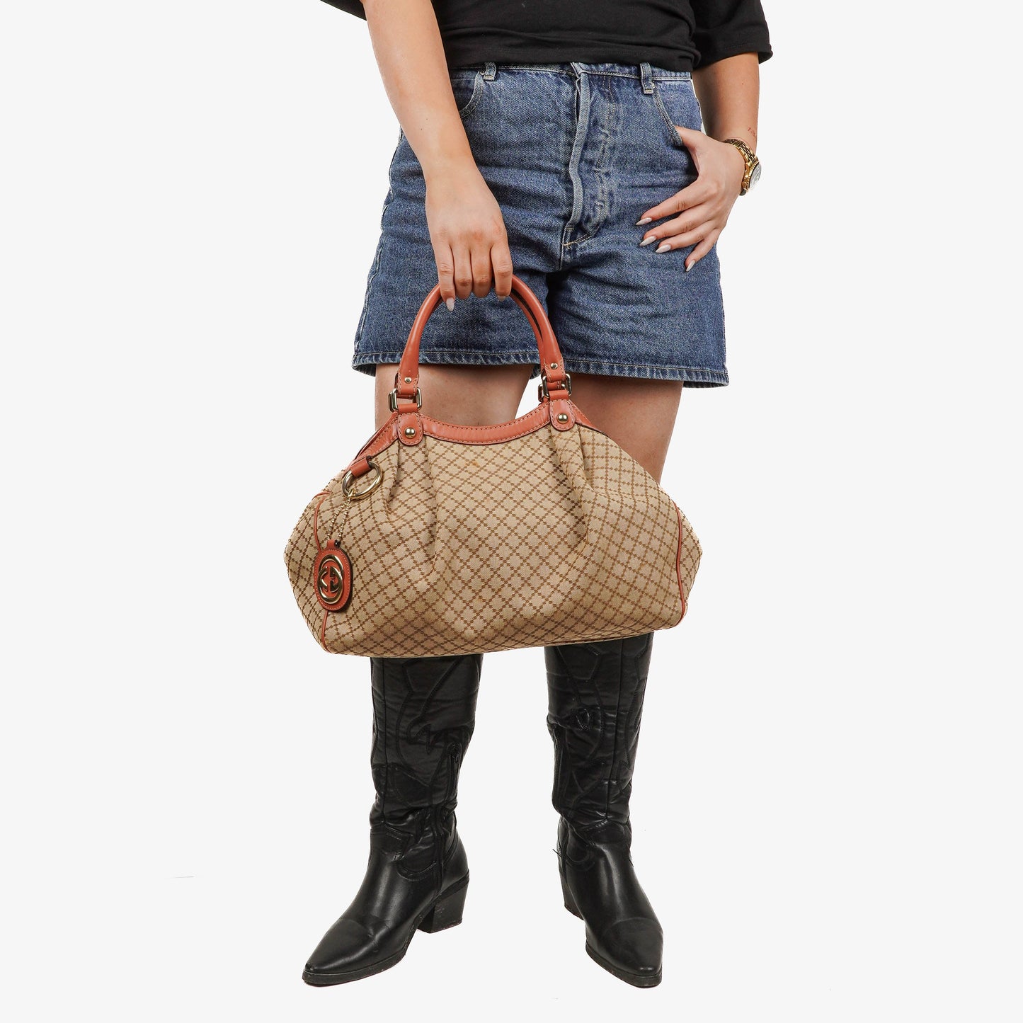 Gucci Sukey Beige Monogram Tote Bag