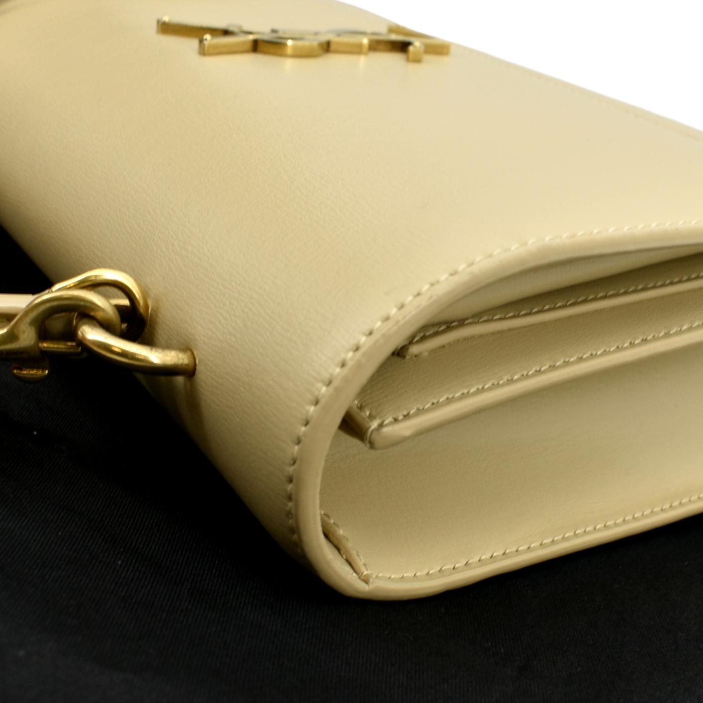 SAINT LAURENT Monogram Sunset Medium Leather Shoulder Bag Beige
