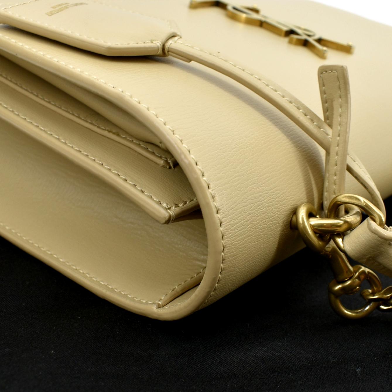 SAINT LAURENT Monogram Sunset Medium Leather Shoulder Bag Beige