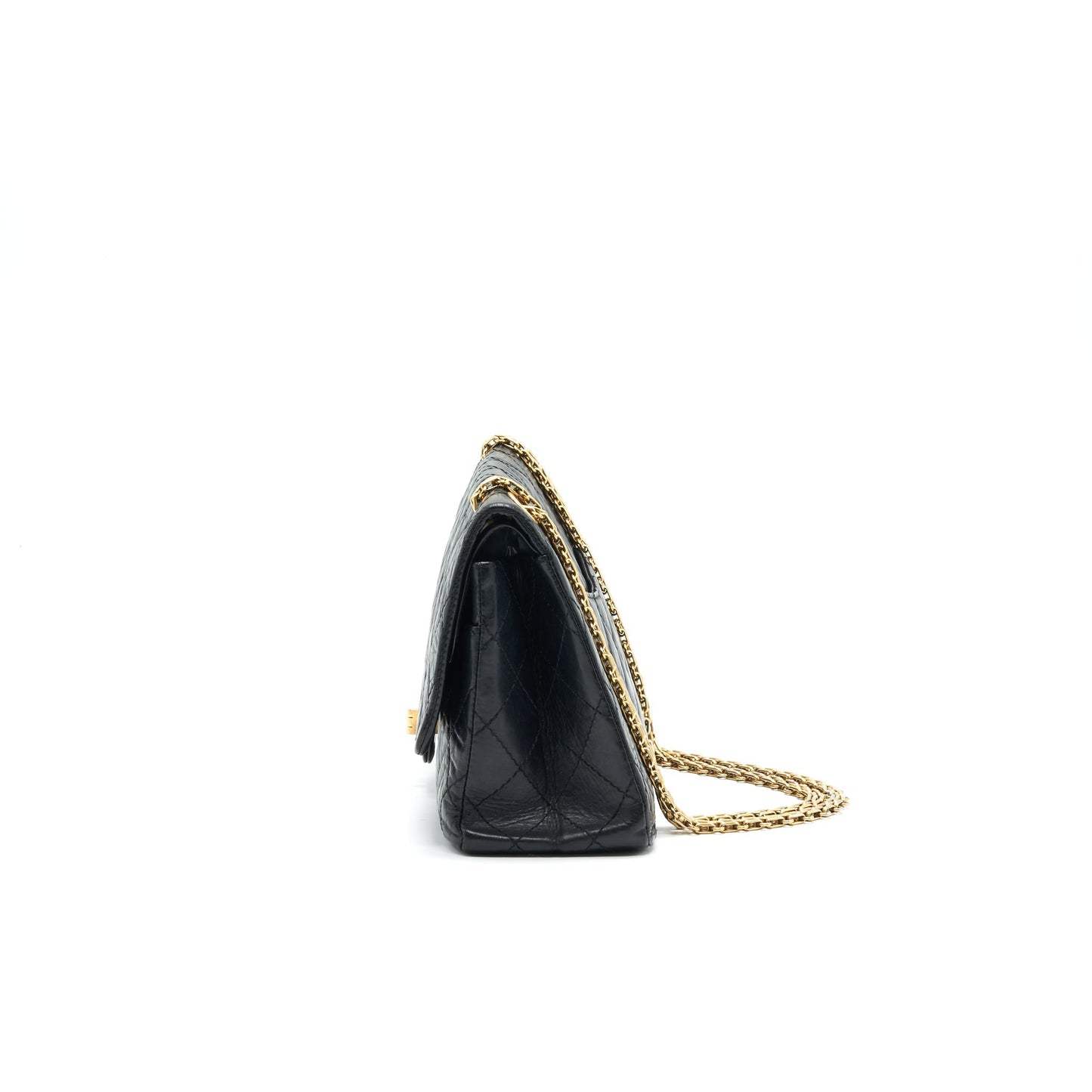 CHANEL 2.55 226 Reissue Flap Bag Aged Calfskin in Black