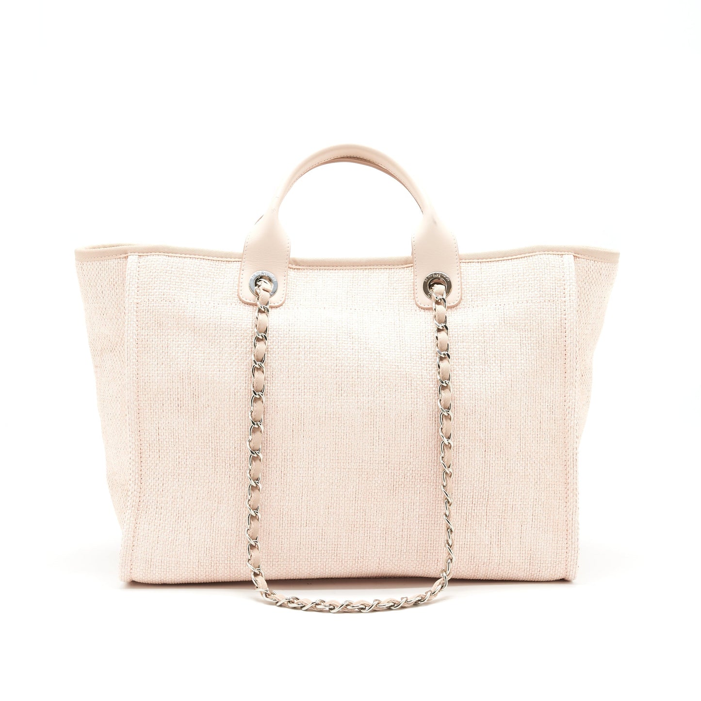 CHANEL DEAUVILLE MM TOTE BAG CANVAS PINK