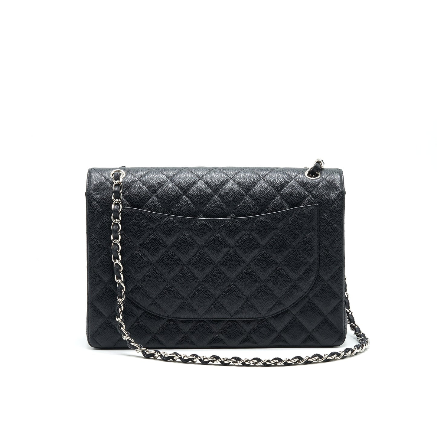 CHANEL CAVIER CLASSIC MAXI DOUBLE FLAP BAG BLACK
