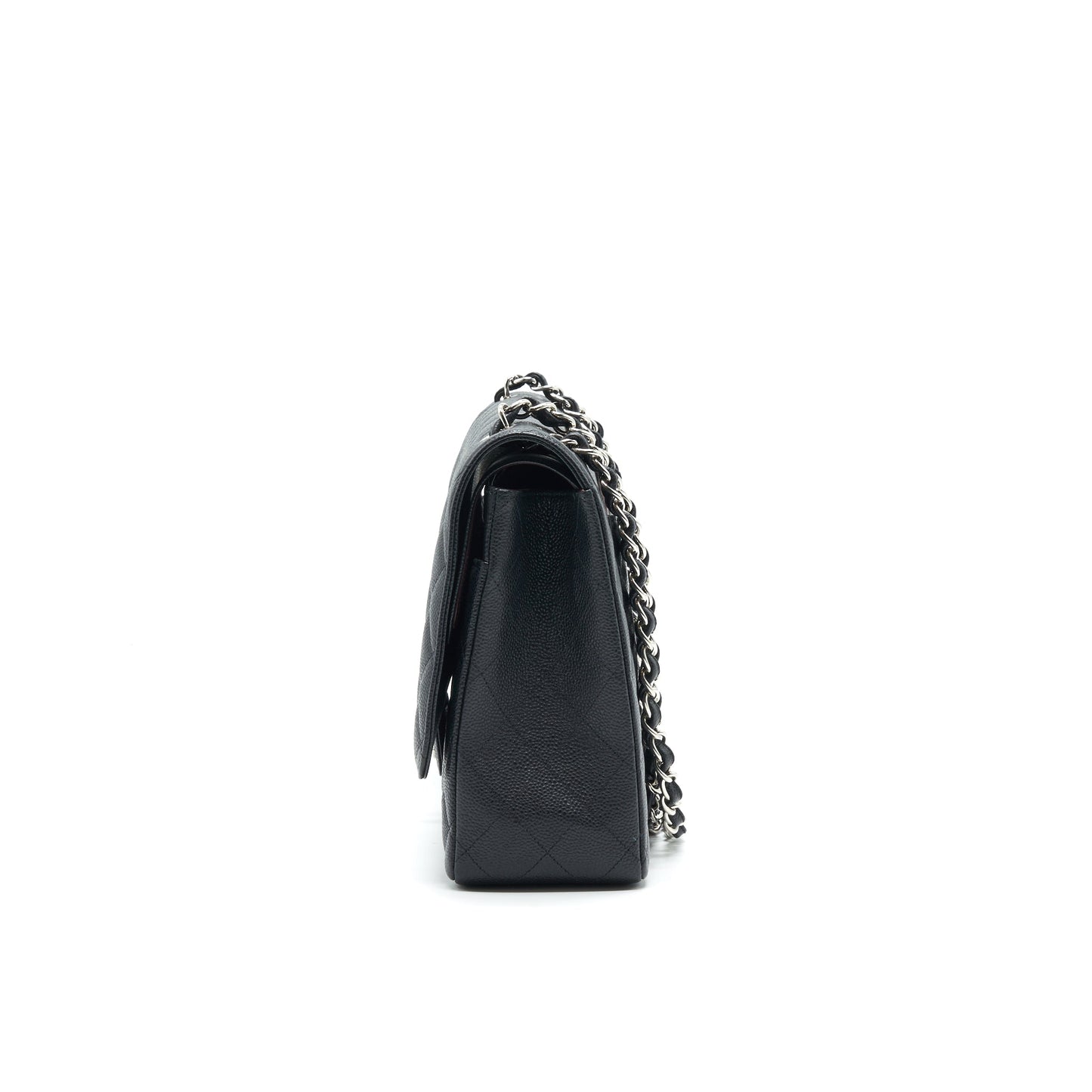 CHANEL CAVIER CLASSIC MAXI DOUBLE FLAP BAG BLACK