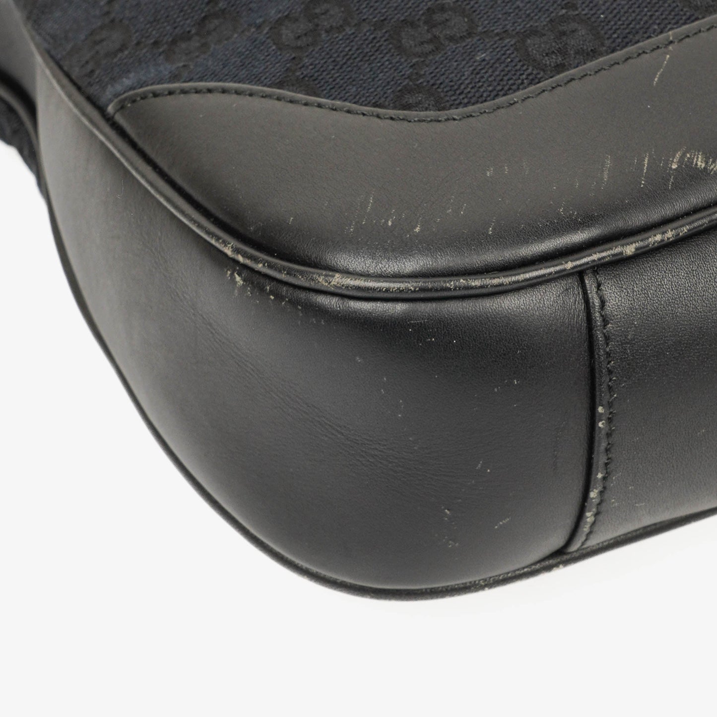 Gucci GG Monogram Canvas Bamboo Top Handle Bag