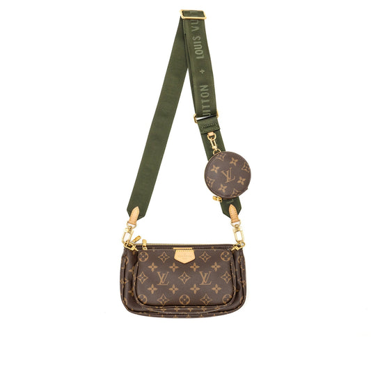 LOUIS VUITTON Multi Pochette Accessories Khaki Strap Monogram Canvas GHW