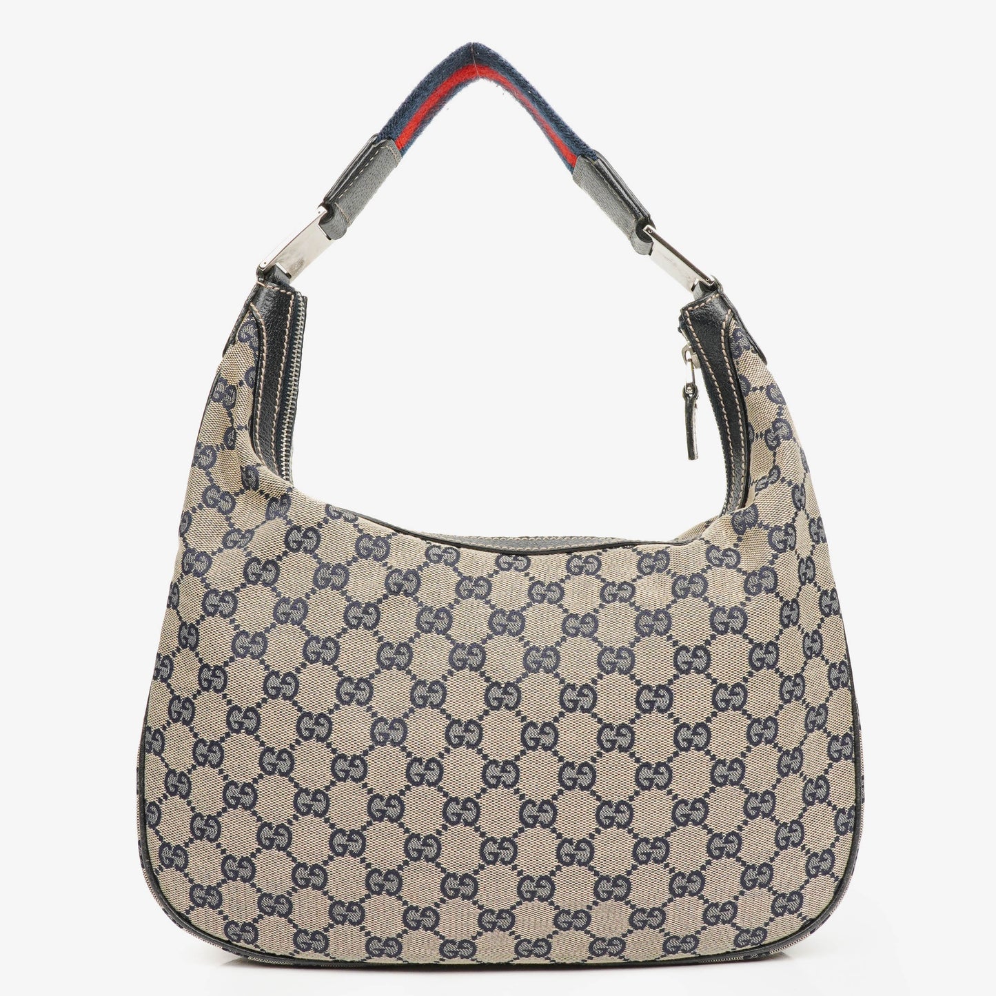 Gucci Monogram Canvas Beige/Navy Medium Pop Hobo Bag