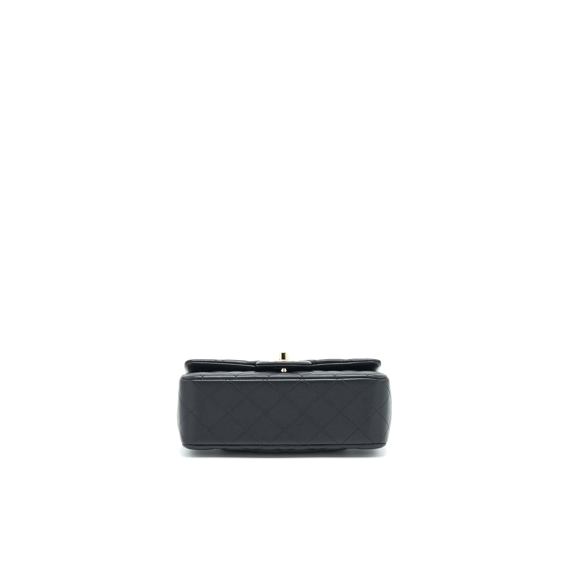 Chanel 21K top handle mini Rectangular flap Bag Black L