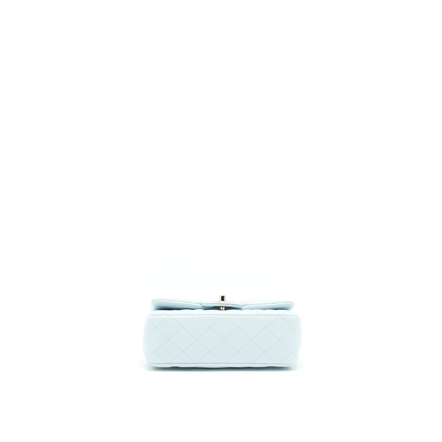 Chanel 21K Mini Top Handle Rectangular Flap Bag Pastel Blue L