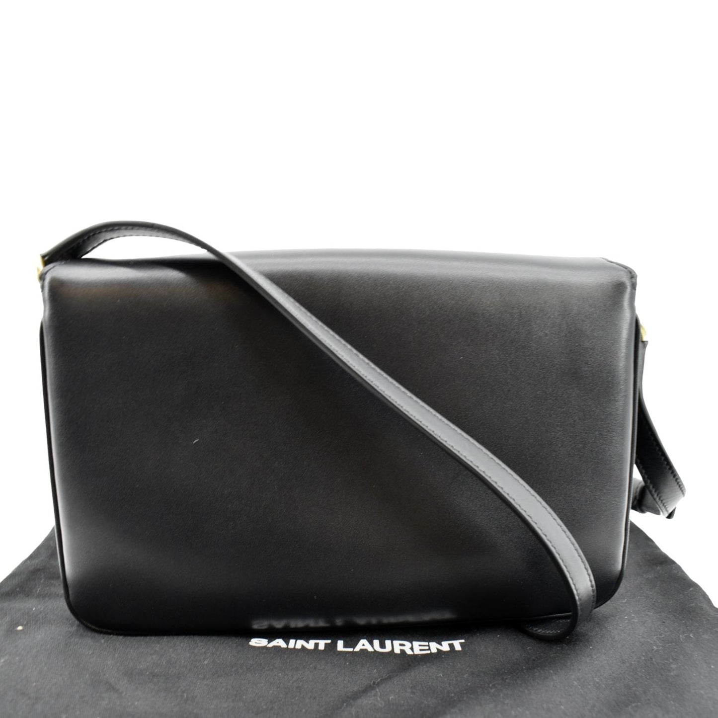 SAINT LAURENT Le Maillon Smooth Leather Shoulder Bag Black