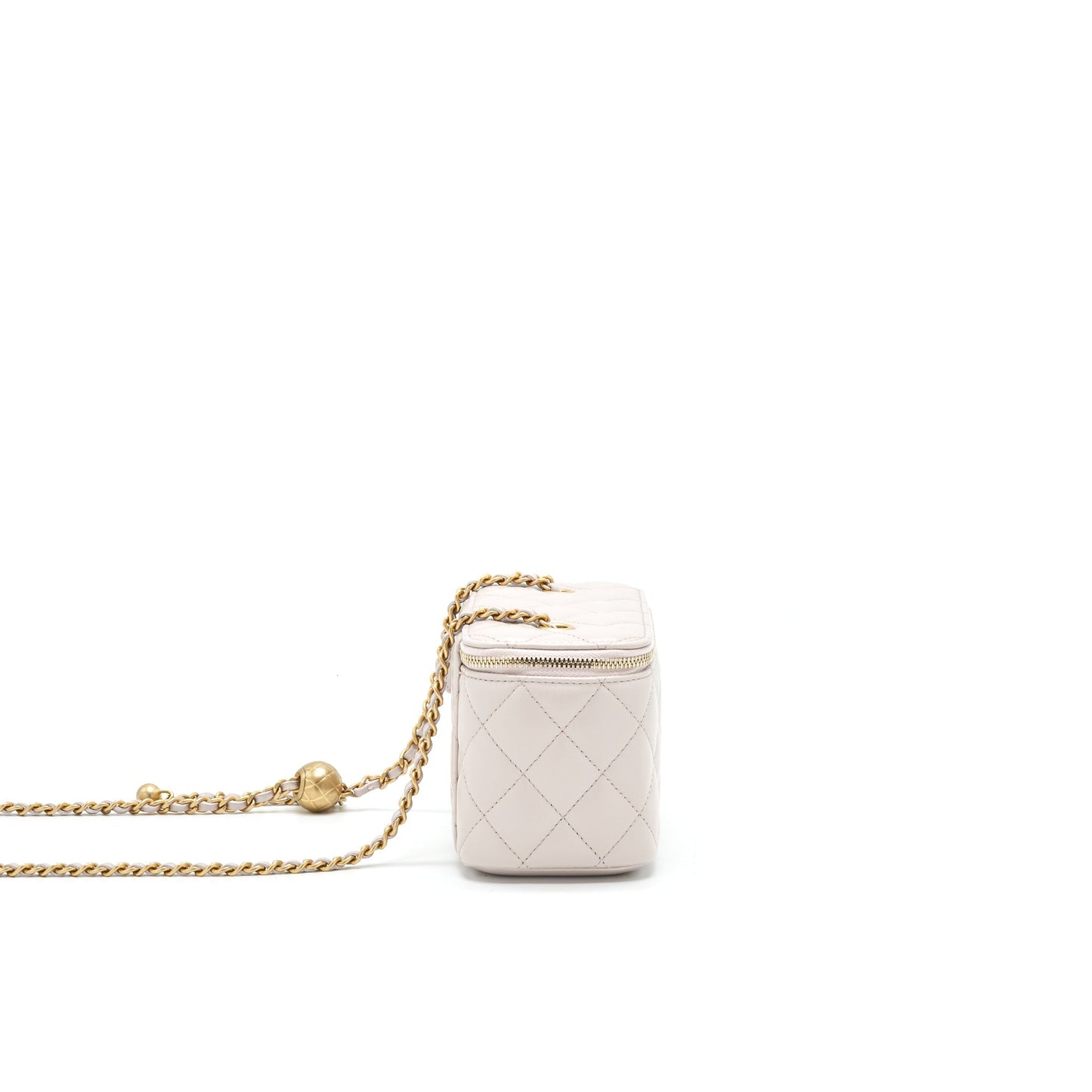 Chanel Pearl Crush Long Vanity On Chain Lambskin Light Purple