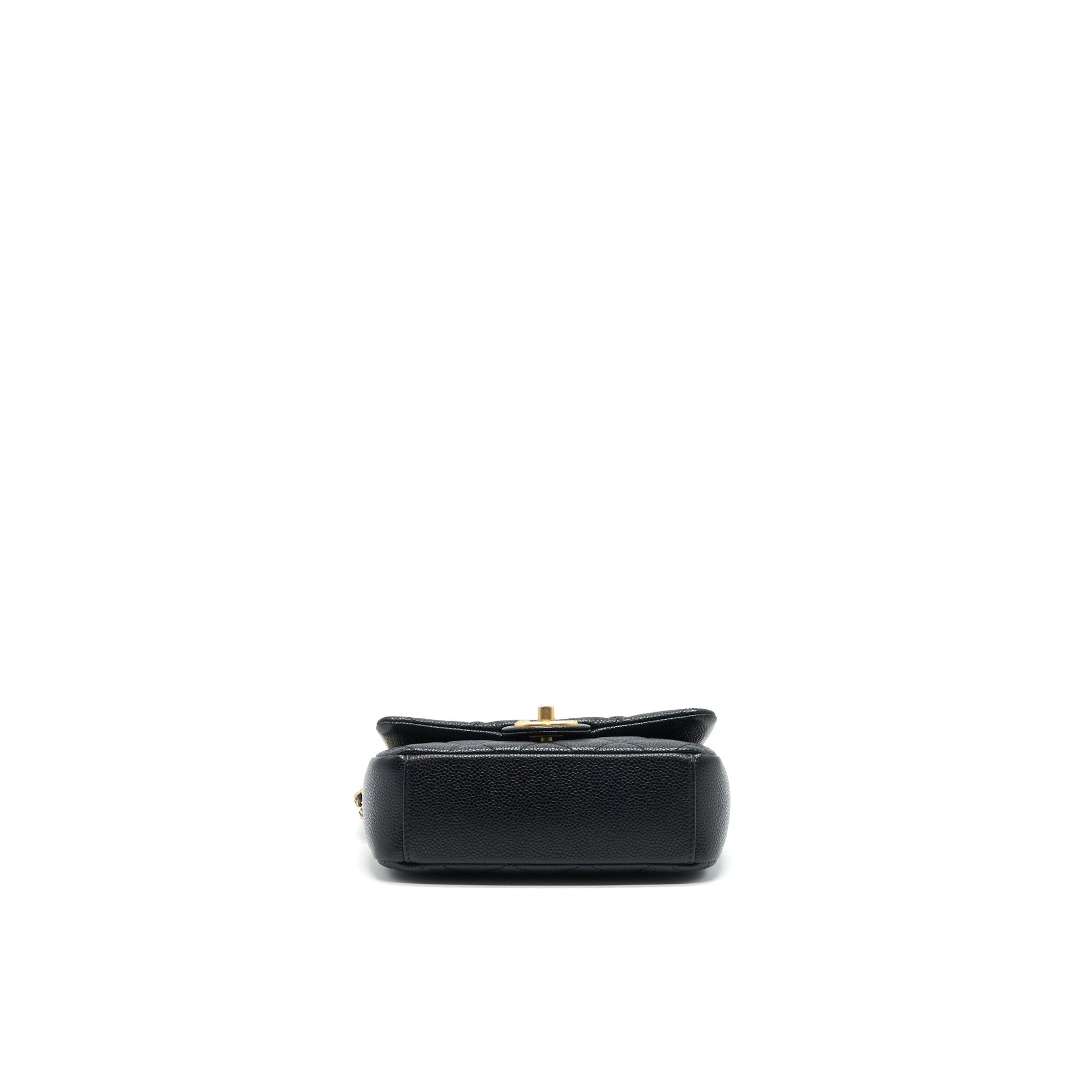 Chanel 21A Mini Square Flap Bag Caviar Black