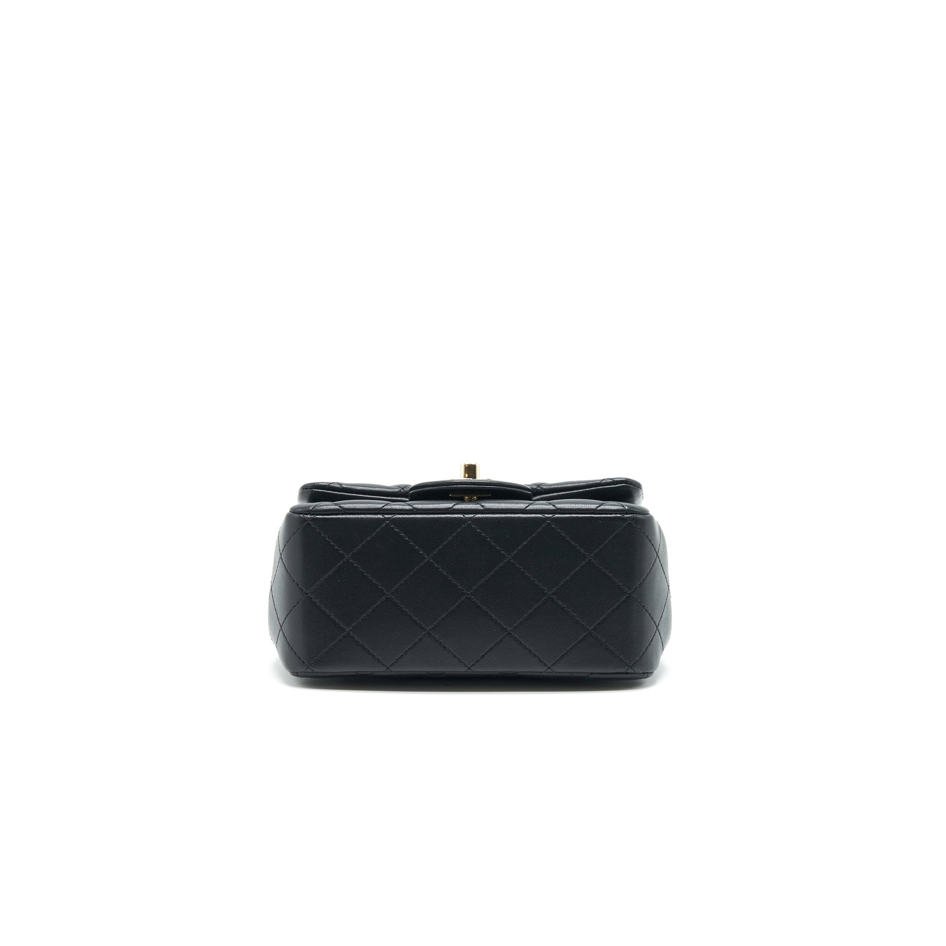 Chanel Mini Square Lambskin Black L serial 29