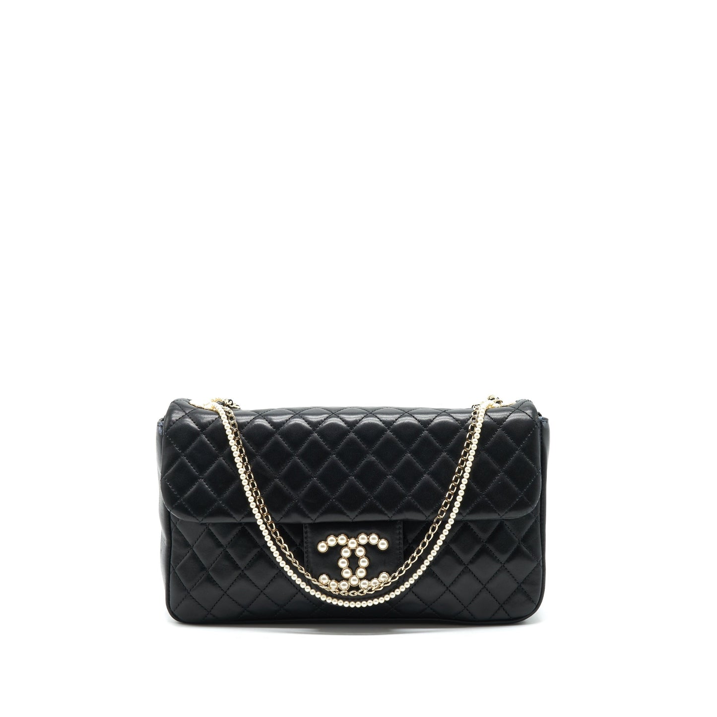 Chanel Westminster Shoulder Bag Lambskin Black L