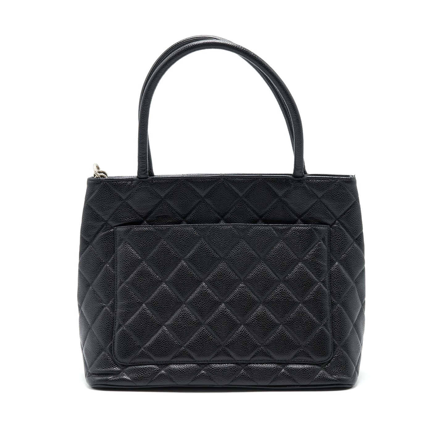 Chanel Vintag Medallion Tote Bag Caviar Black