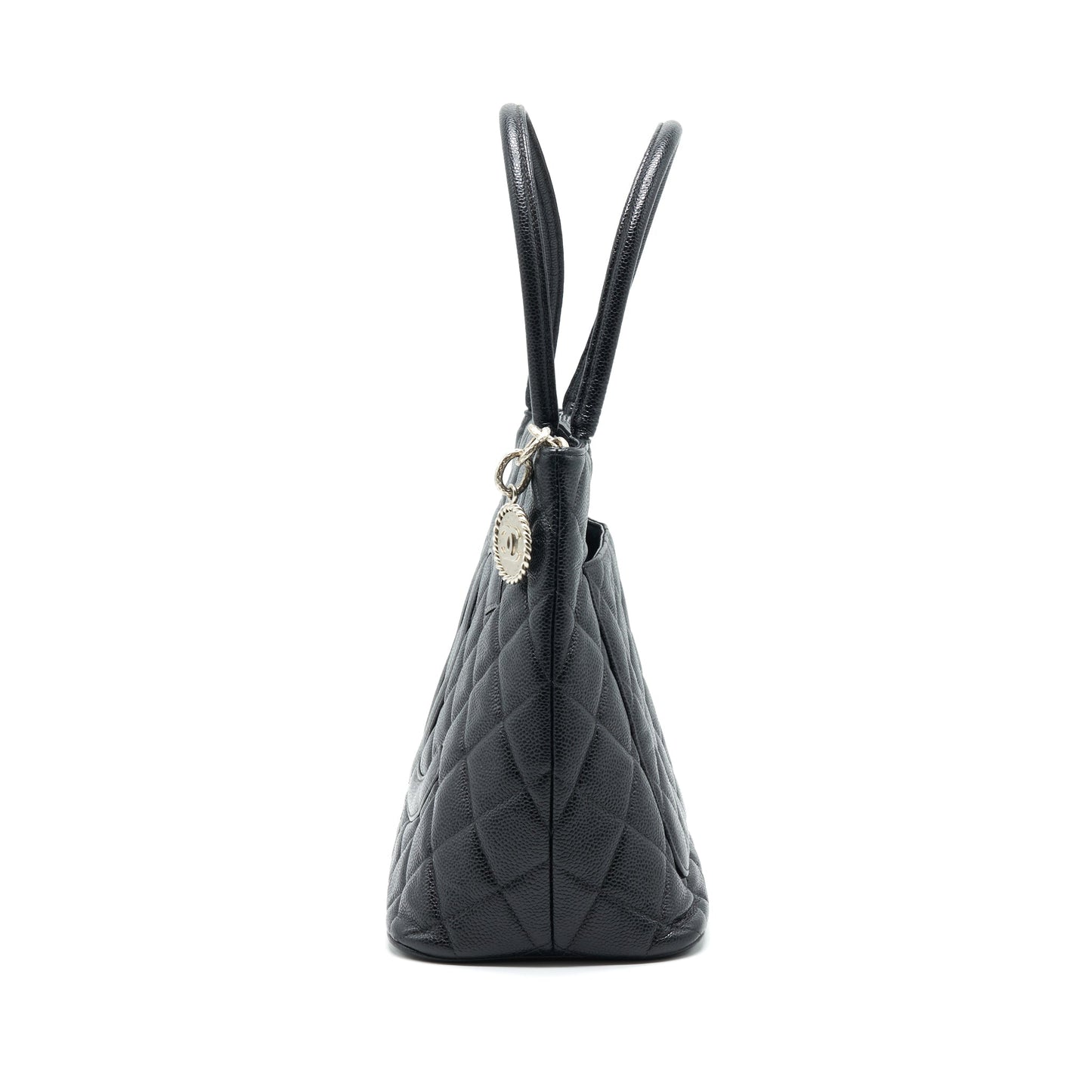 Chanel Vintag Medallion Tote Bag Caviar Black