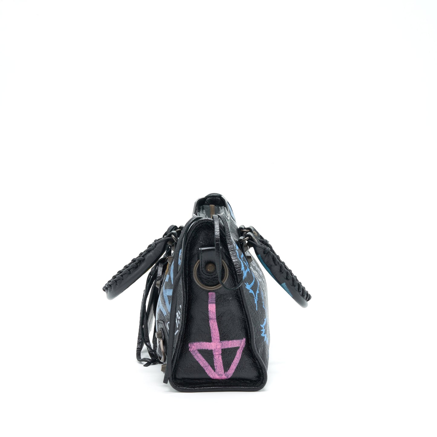 Balenciaga City Purse Black With Multicolour Graffiti Ruthenium Hardware
