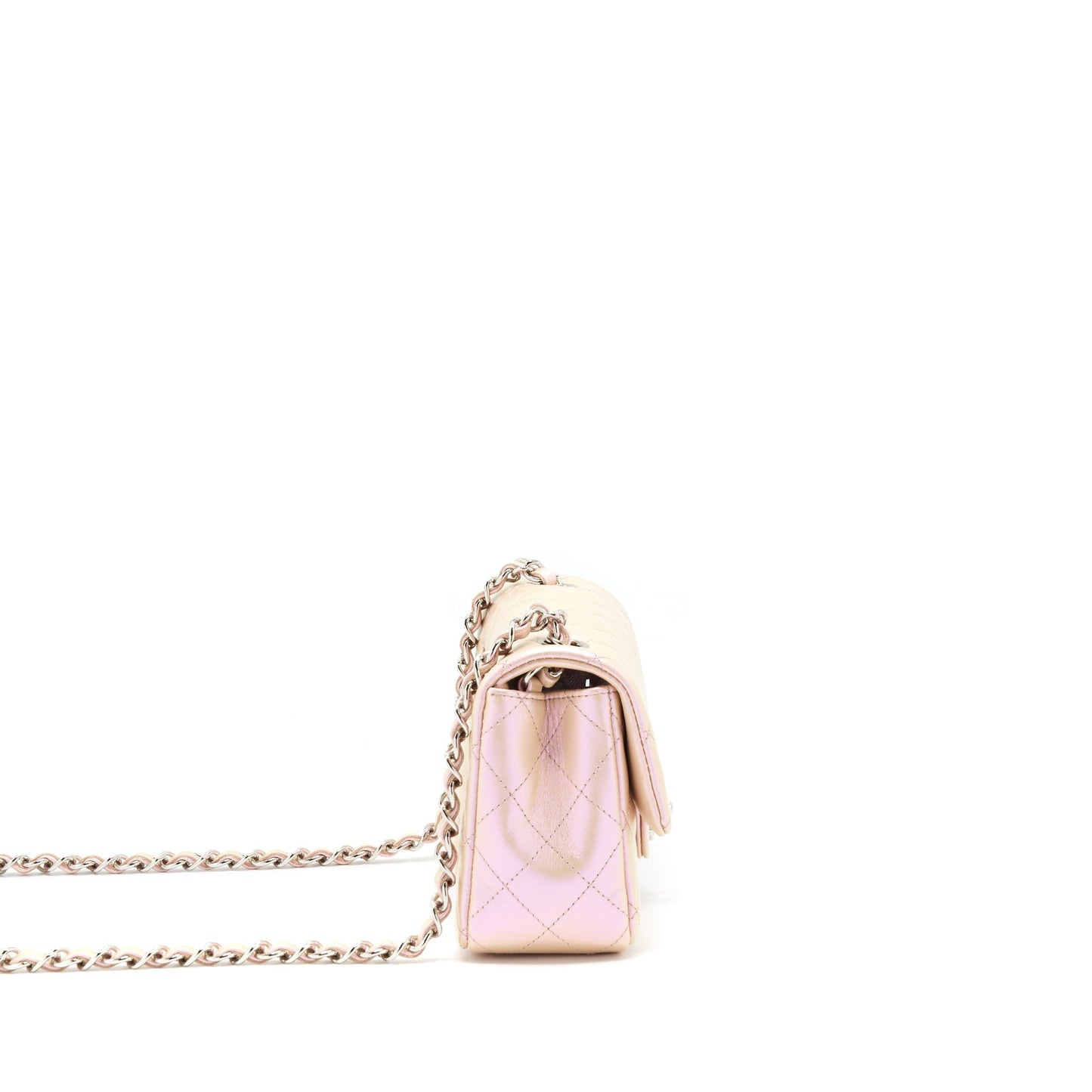 Chanel 21k Iridescent Mini Rectangular Calfskin Pink