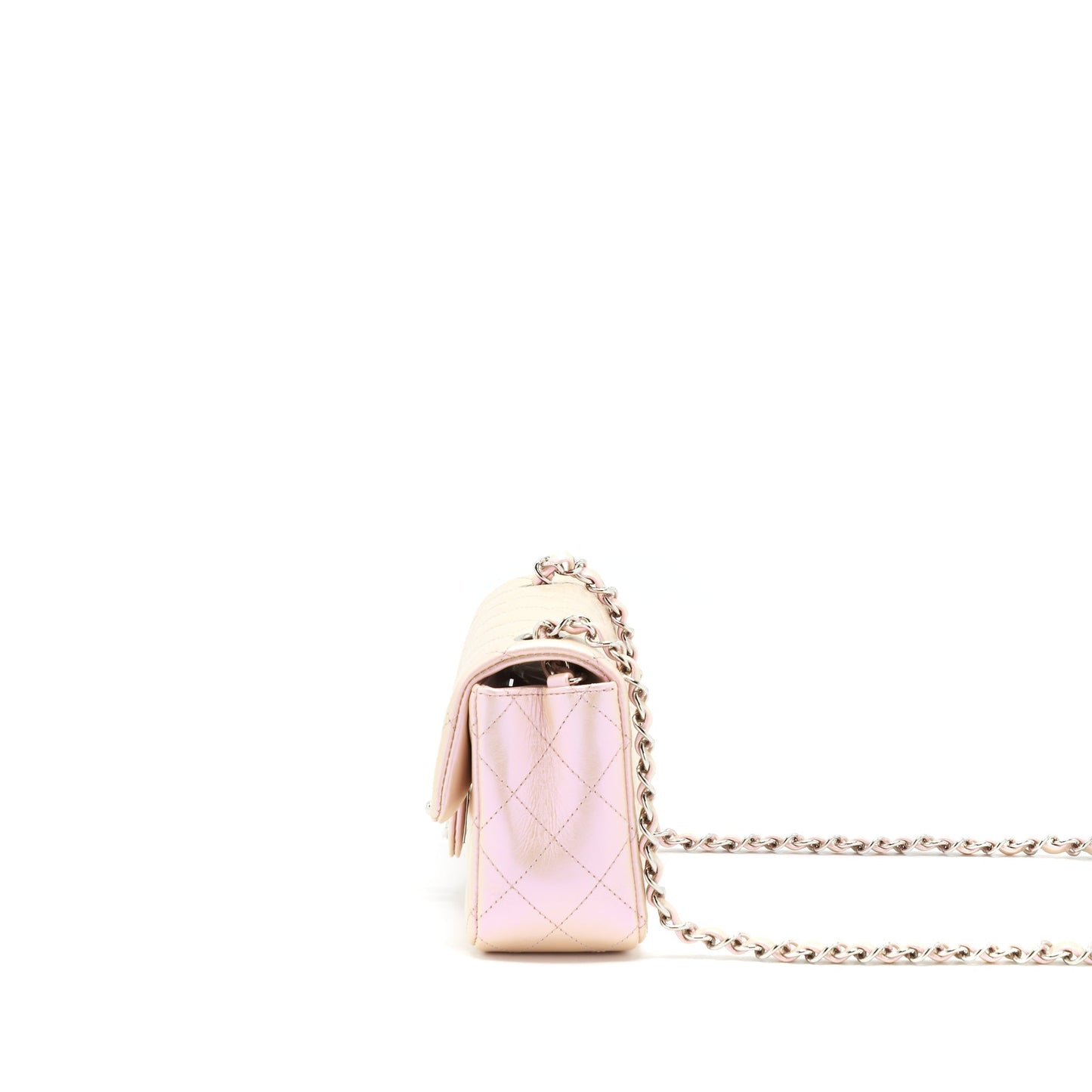 Chanel 21k Iridescent Mini Rectangular Calfskin Pink