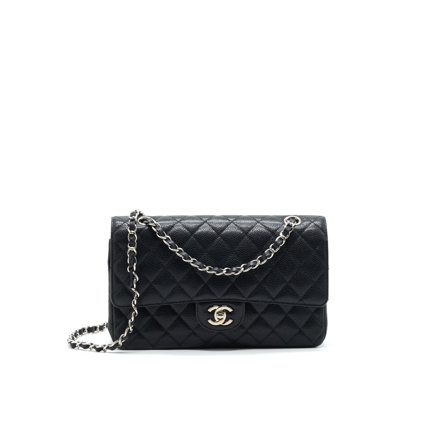 Chanel Medium Classic Double Flap Caviar Black serial 12