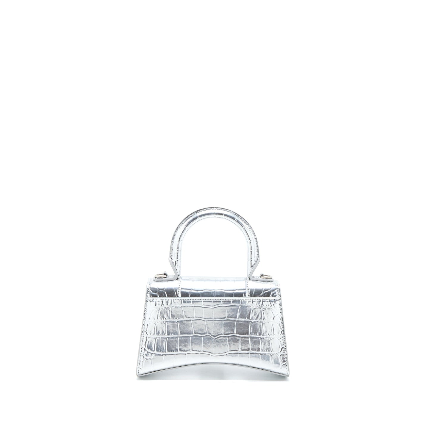Balenciaga Hourglass Embossed Calfskin Silver
