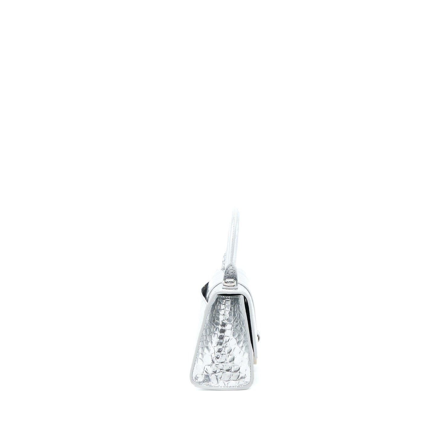 Balenciaga Hourglass Embossed Calfskin Silver
