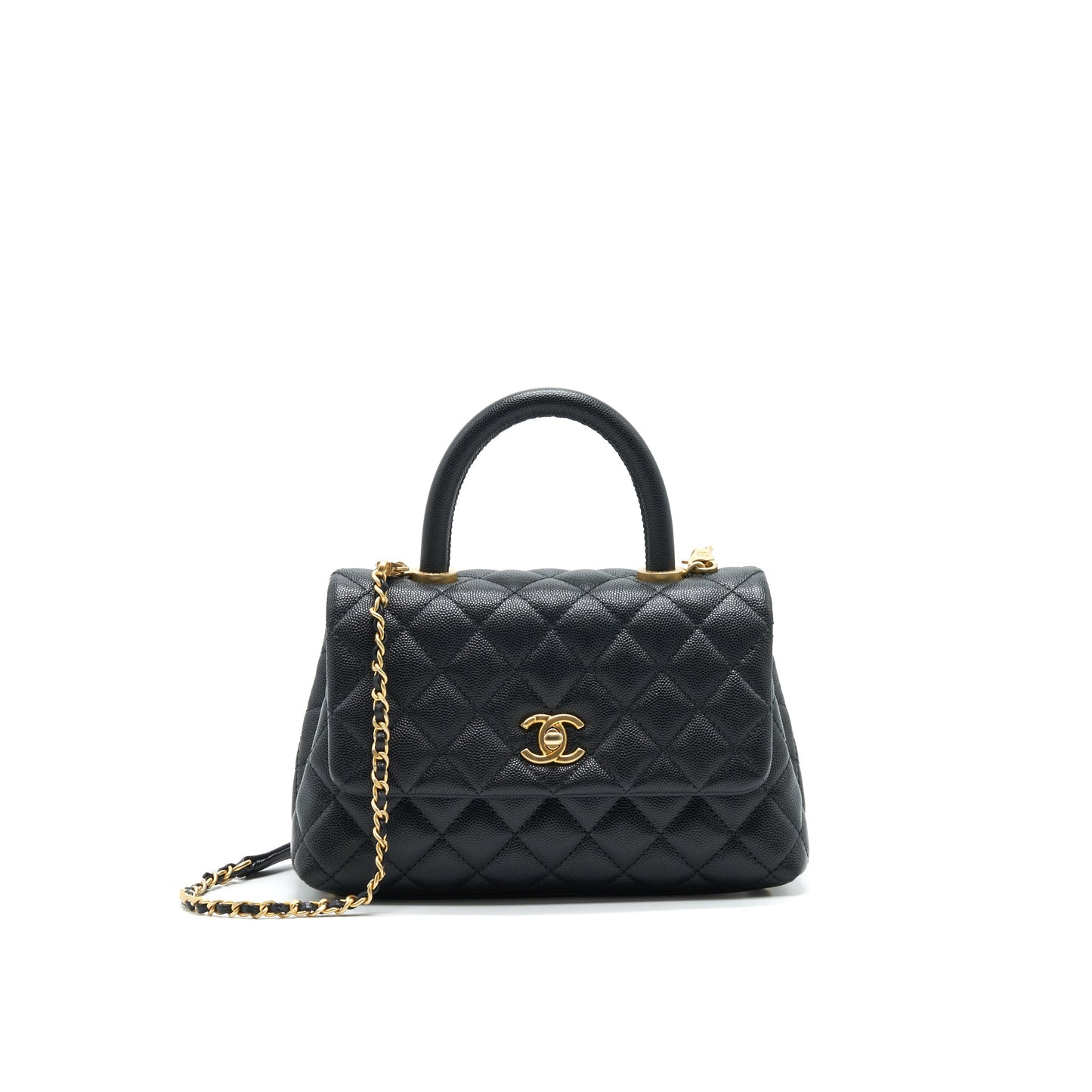 Chanel Mini Coco Handle Flap Caviar in Black