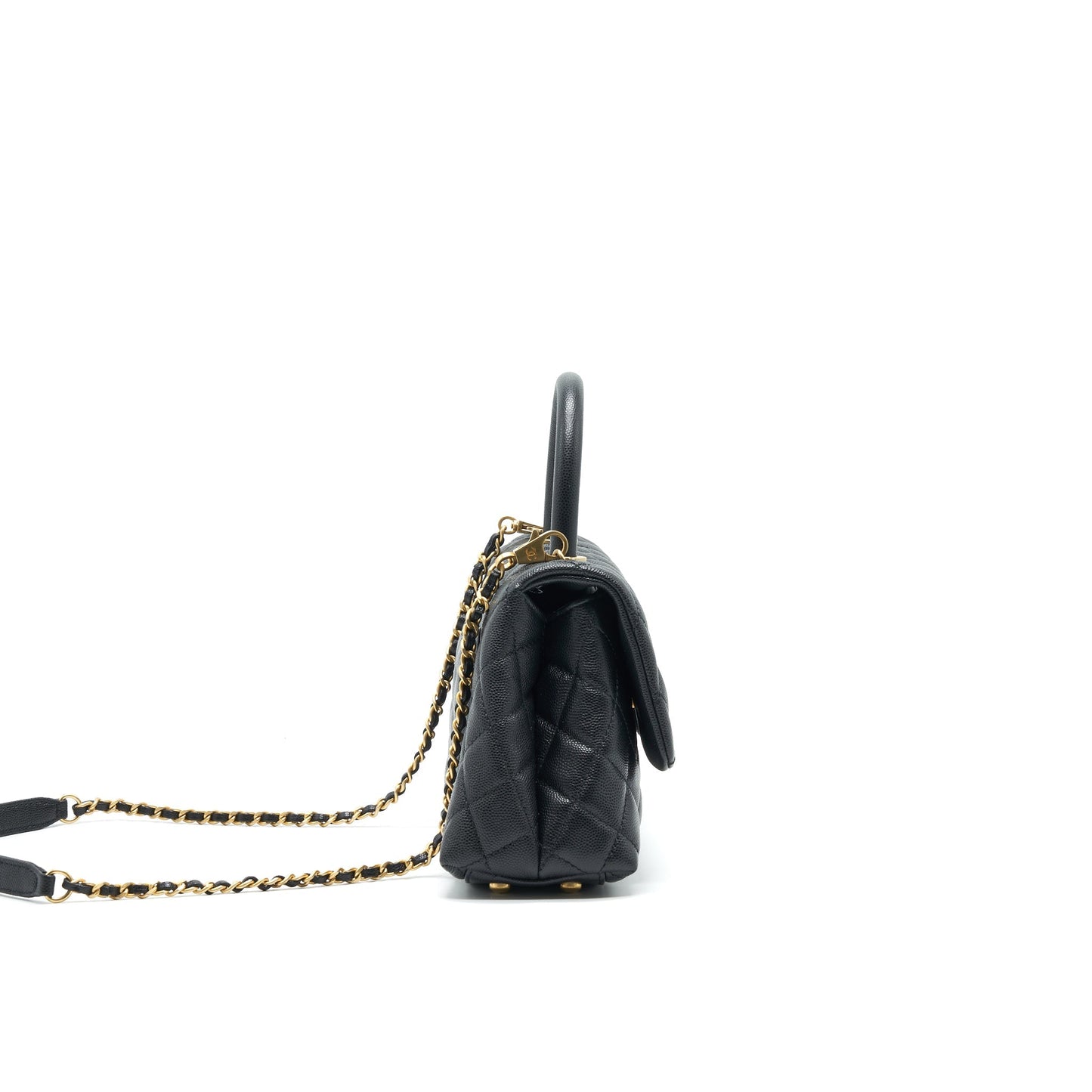 Chanel Mini Coco Handle Flap Caviar in Black