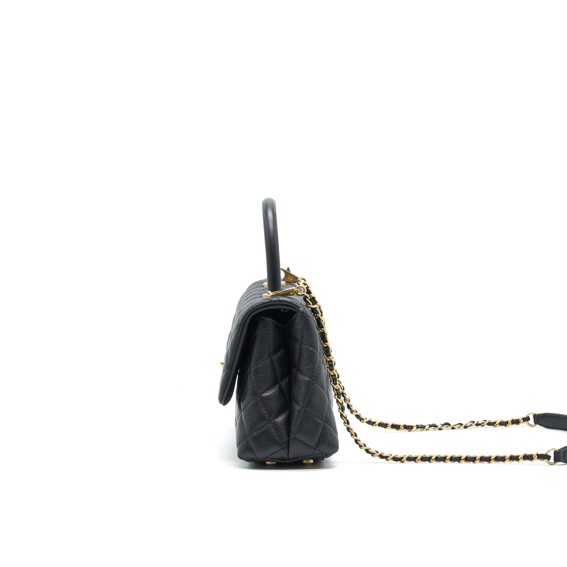 Chanel Mini Coco Handle Flap Caviar in Black