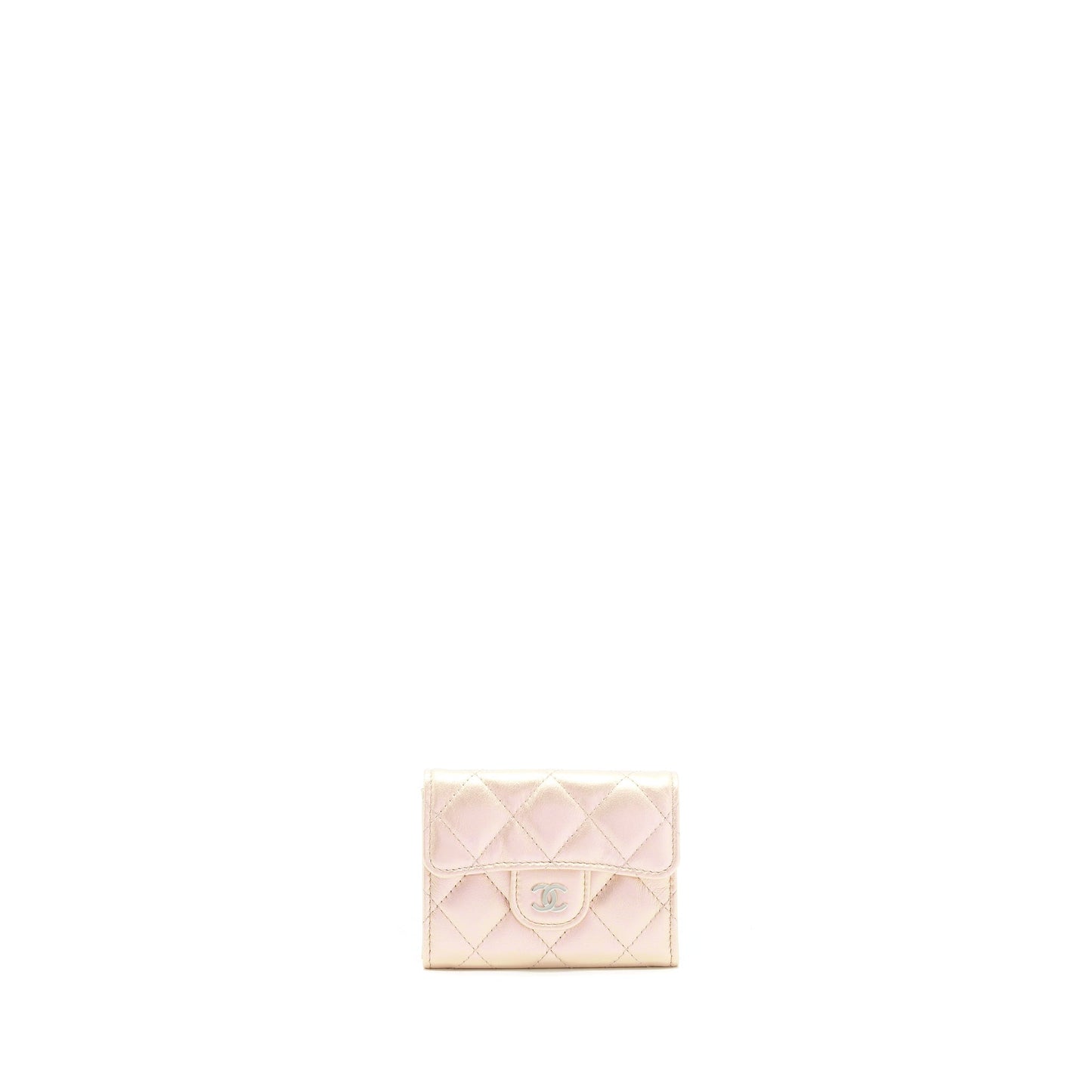 Chanel Iridescent Card Holder Calfskin Pink