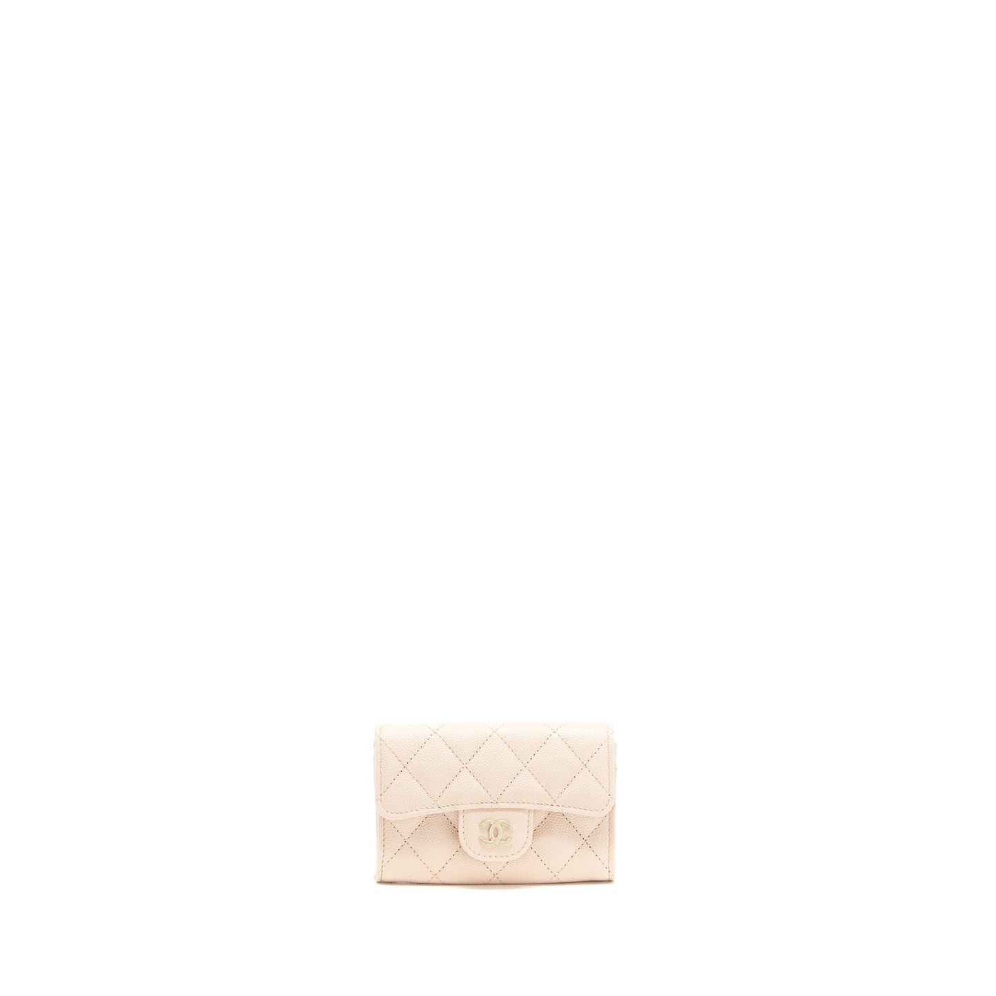 Chanel 22C Flap Cardholder Caviar Light Beige L
