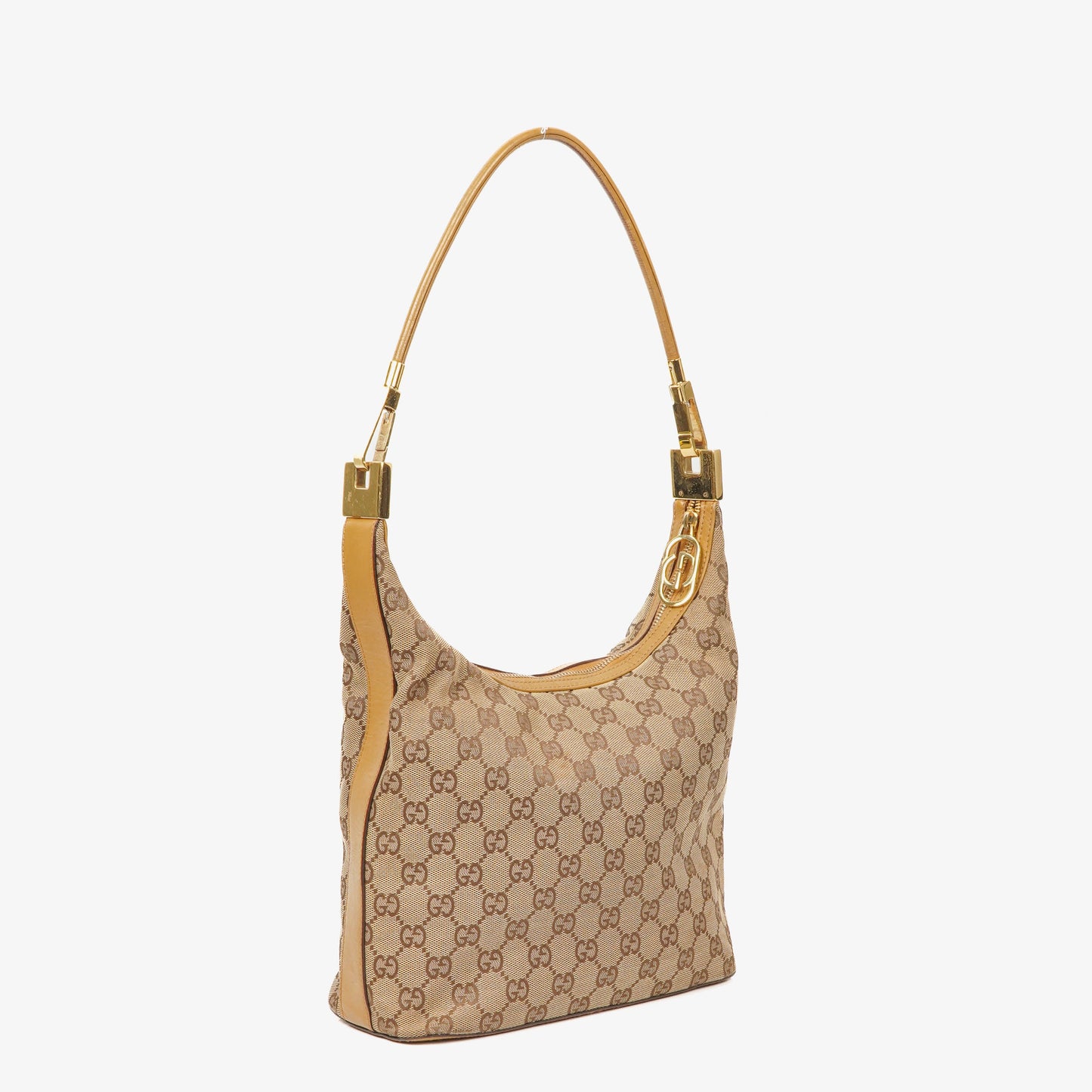 Gucci GG Canvas And Leather Shoulder Hobo Bag